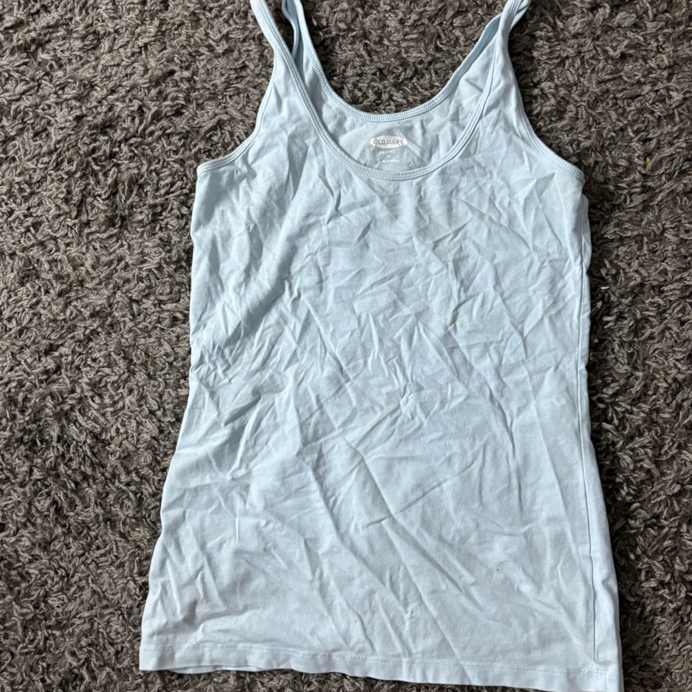 light blue tank top